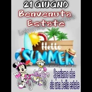 21 GIUGNO Benvenuta Estate Hello SUMMER Speriamo che sia una bella estate - getsticker.com