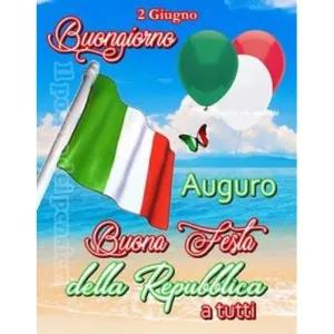 2 giugno Buongiorno Auguro Buona Festa della Repubblica a tutti - getsticker.com