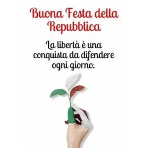 Buona Festa della Repubblica La libertà è una conquista da difendere ogni giorno. - getsticker.com