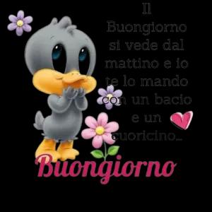 Il Buongiorno si vede dal mattino e io te lo mando con un bacio e un cuoricino... Buongiorno - getsticker.com