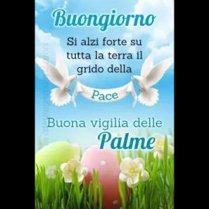 In campagna cord chore Buongiorno Si alzi forte su tutta la terra il grido della Pace Buona vigilia delle Palme - getsticker.com