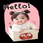 胖胖的小女孩貼紙 