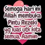 Semoga hari ini Allah membuka Pintu Rezeki yg luas utk kita semua, Aamiin~