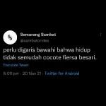 perlu digaris bawahi bahwa hidup tidak semudah cocote fiersa besar.