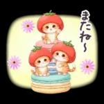 毎日使える 茶トラねこ 春 日常 いちご帽子