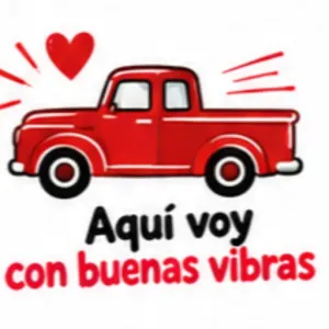 Aquí voy con buenas vibras - getsticker.com
