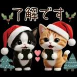 可愛いハチワレ猫 サンタ帽 冬 気づかい