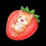 毎日使える 茶トラねこ 春 日常 いちご帽子