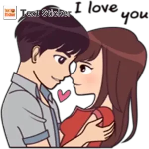 Text Sticker I love you - getsticker.com