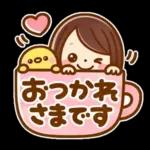 カラフルでか文字♡ふきだし女の子