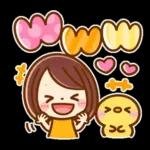 カラフルでか文字♡ふきだし女の子