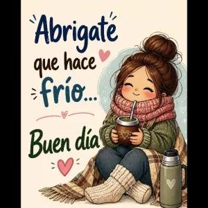 Abrígate que hace frío... Buen día - getsticker.com