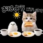 仲良し♡シマエナガと子猫ちゃん
