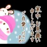 ほのぼの冬景色❤ハート耳のうさぎさん