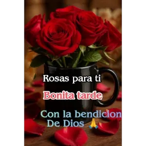 Rosas para ti Bonita tarde Con la bendicion De Dios - getsticker.com
