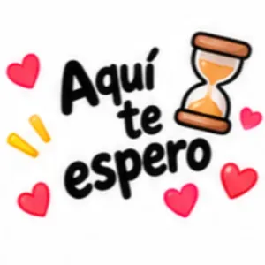 Aquí te espero - getsticker.com