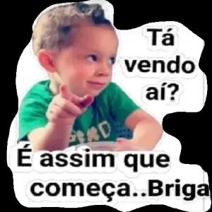 Tá vendo aí? É assim que começa..Briga - getsticker.com