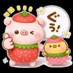 ぽこちゃんの3Dぶた 春スタンプ