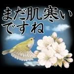 桜舞う！鶯と和桜の春を感じる挨拶スタンプ