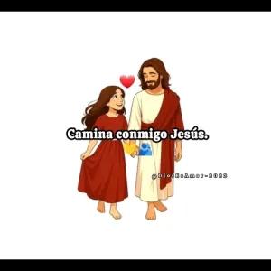 Camina conmigo Jesús. @DiosEsAmor-2022 - getsticker.com