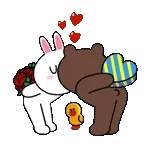 棕熊和白兔可爱表情包