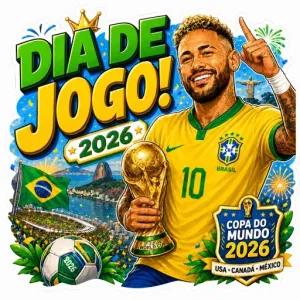 DIA DE JOGO! 2026 2026 FIFA WORLD CUP 10 CBF BRASIL COPA DO MUNDO 2026 USA-CANADÁ MÉXICO - getsticker.com