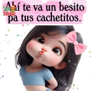 Ahí te va un besito pa tus cachetitos. - getsticker.com