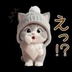 スコティッシュ猫 可愛いグレーニット 冬