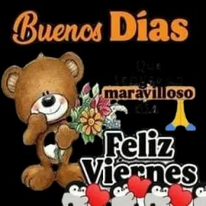 Buenos Días Que tengas un maravilloso día Feliz Viernes - getsticker.com
