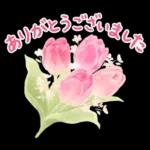 ふんわり春の花とやさしい挨拶スタンプ