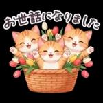 毎日使える 茶トラねこ 春 日常 いちご帽子