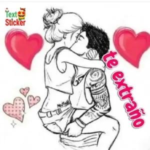 Text Sticker te extraño - getsticker.com