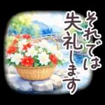 秋冬 京都 でか文字 水彩✿大人上品お花