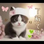 可愛いハチワレ猫 春の思いやり 敬語
