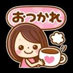 カラフルでか文字♡ふきだし女の子