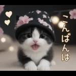 可愛いハチワレ猫 春の思いやり 敬語