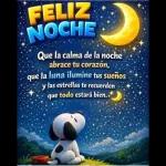 FELIZ NOCHE Que la calma de la noche abrace tu corazón, que la luna ilumine tus sueños y las estrellas te recuerden que todo estará bien.