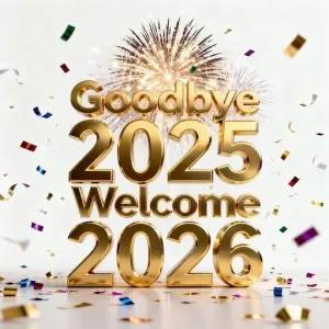Goodbye 2025 Welcome 2026 - getsticker.com