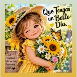 Que Tengas un Bello Día. La Felicidad Está en las Pequeñas Cosas - getsticker.com