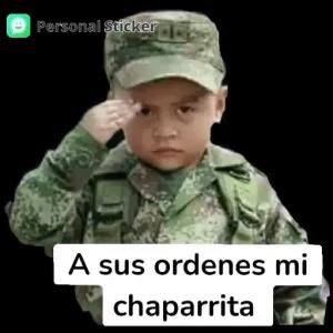 A sus ordenes mi chaparrita - getsticker.com