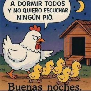 A DORMIR TODOS Y NO QUIERO ESCUCHAR NINGÚN PÍO. Buenas noches. - getsticker.com
