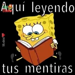 Aquí leyendo tus mentiras - getsticker.com