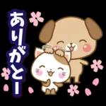 子犬と子猫の春スタンプ