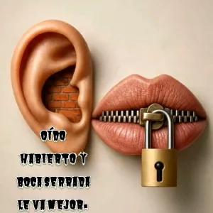 OÍDO HABIERTO Y BOCA CERRADA LE VA MEJOR- - getsticker.com