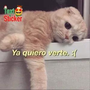Text Sticker Ya quiero verte. :( - getsticker.com