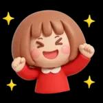 シンプルでかわいい❤️女の子スタンプ