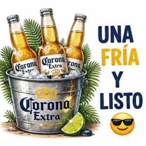Corona Extra UNA FRÍA Y LISTO - getsticker.com