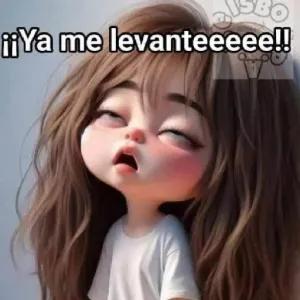 ¡¡Ya me levanteeee!! - getsticker.com
