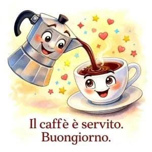 Il caffè è servito. Buongiorno. - getsticker.com