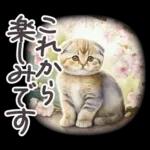 冬春 応援 水彩 ねことお花✿大人上品お花